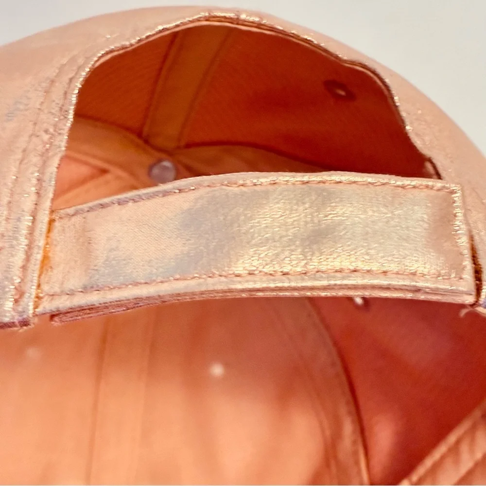 Disney Parks Mickey Mouse Rose Gold Sequin Baseball Cap Adult Size - Picture 9 of 9